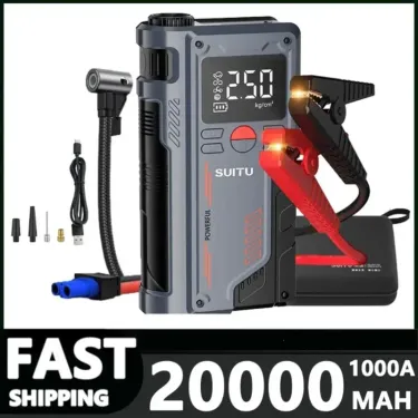 4 In 1 Car Jump Pump 150PSI Air Compressor 20000mAh Peak Current 1000A Starter Device Digital Tire Inflat_autovado.com