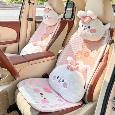 Cute Cartoon Women's Seat Cover Universal Anto Interior Accessories Fashion Anti Slip Breathable Girl Car Cushion Covers_autovado.com