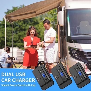 RV Bus Model With Three Interface 12-24V Universal Modification PD3.0+QC3.0 Fast Charging Car Home Charger_autovado.com