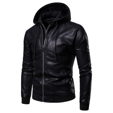 Men's clothing leather jacket Handsome leather jacket with cotton thickened motorcycle pilot autumn and winter coat_autovado.com