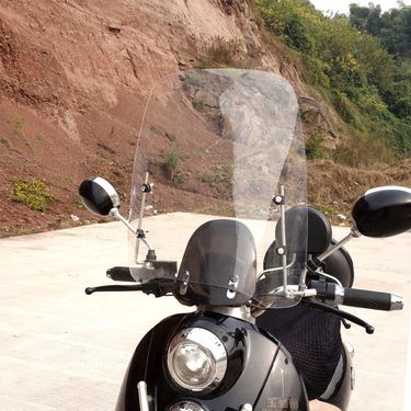 Lingying Large PC Electric Scooter Front Windshield Transparent HD Motorcycle Windscreen Suitable For All Seasons_autovado.com