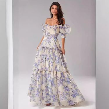 Women's Clothing fashionable organza fairy like long temperament evening dress _autovado.com