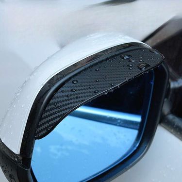 Car Mirror With Shield, Thickened Visor, Carbon Fiber Texture Rearview Mirror, Rain Shield_autovado.com