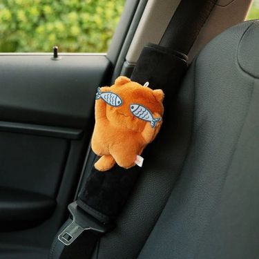 Shy Cat Shoulder Pad Seat Belt Protector Car Interior Decoration Anti-Strangle Cute_autovado.com