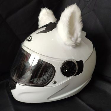 Cat Ear Decoration Motorcycle Electric Vehicle Female Rider Scooter Ski Helmet Plush Ears Detachable_autovado.com