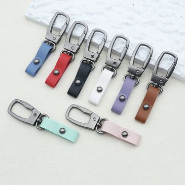 Square Metal Car Keychain Pendant Creative Simple Keychain Men's And Women's Leather Waist Keychain Accessories_autovado.com