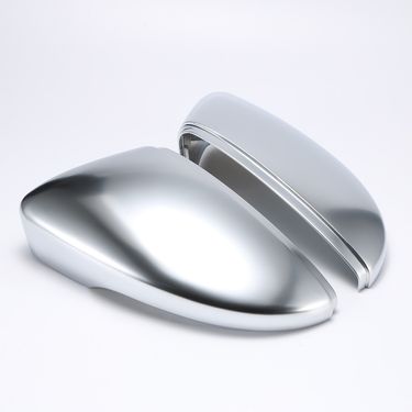 Pair Silver Matte Chrome Side Mirror Caps for VW Scirocco MK3 Passat B7 CC Beetle Jetta MK6 cover replace auto door wing_autovado.com