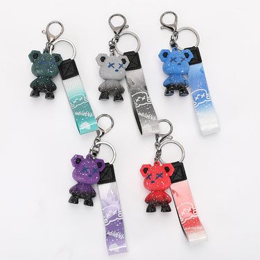 Gradient Starry Sky Bear Keychain Doll Pendant PVC Chameleon Bear Cute Cartoon Couple Bag Pendant Chain_autovado.com