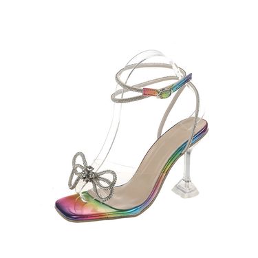 Women's fashion new bow women's large size rhinestone stiletto sandals_autovado.com