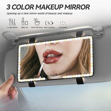 Direct Car LED Makeup Sun Visor Touchscreen Double Button Light-Up Mirror_autovado.com