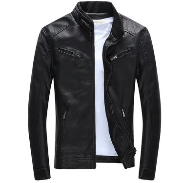 Men's Clothing New leather jacket for men, slim style jacket for young men,spring new style for men, handsome motorcycle men's leather jacket_autovado.com