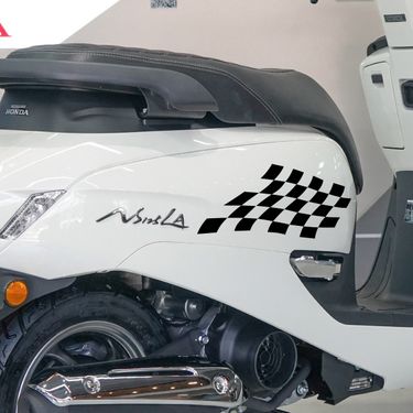 Suitable For Honda Ns125la With Black And White Grid Sports Style Electric Vehicle Decoration Scratch Cover Stickers On_autovado.com