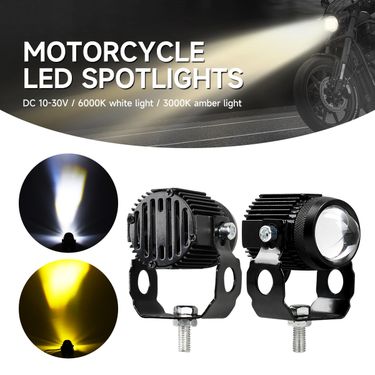 LED motorcycle headlights near and far two-color light strong flash headlights_autovado.com