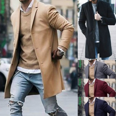 Men's Clothing 2024 New Men's Trench Coat Men's Tweed Coat For Men_autovado.com