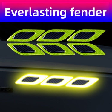 Car Body Carbon Fiber Texture Leaf Side Air Vent 6-Piece Engine Cover Decorative Sticker Warning Anti-Scratch_autovado.com