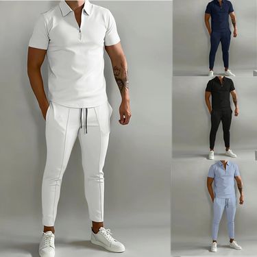 Summer Menswear Slim Fit Trend Youth Leisure Sports Set_autovado.com