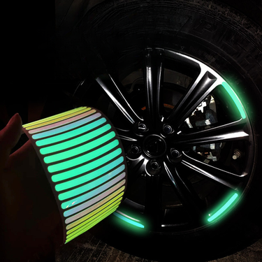 Car wheel hub reflective seven color laser luminous tire anti-collision sticker with personalized creativity, motorcycle_autovado.com
