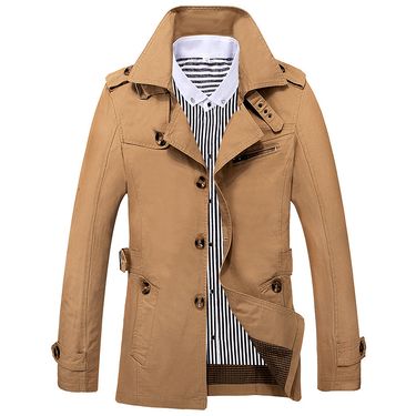 Men's Clothing Men's Casual Windbreaker Mid-length Men's Coat_autovado.com