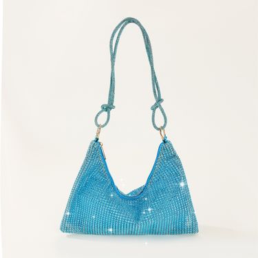 rhinestone knotted armpit bag diamond-studded trendy niche shoulder evening bag_autovado.com