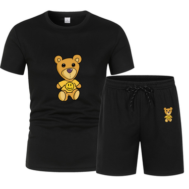 Summer Luxury Set Men's Short Sleeve Suit Fashion Casual Shorts Tracksuit Clothes for Mens T-shirt + Shorts 2-piece Set_autovado.com