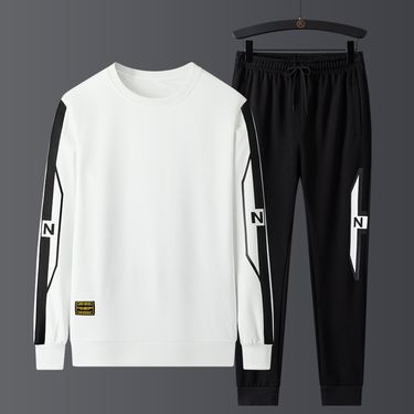 Men's Clothing Autumn Large Size Sweatshirt Men's Round Neck Casual Suit Sports Running Two piece Set Pullover Long Sleeve Men's Sweatpants_autovado.com