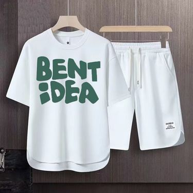 Men's Clothing 2024 Waffle Casual Summer Suit Men's Loose Teen Short sleeved T shirt Shorts Handsome Two piece Suit_autovado.com
