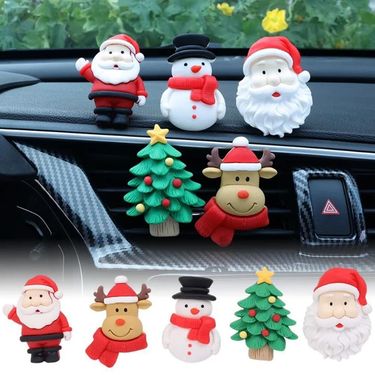 Santa Claus, Christmas Tree, Snowman, Cream Glue Phone Case Decoration, Refrigerator Sticker, Car Air Outlet Patch_autovado.com