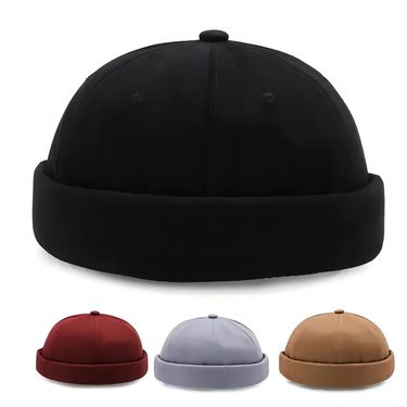 Hot Sale Brimless Caps Vintage Dome Hat Fashion Beanies Cotton Adjustable Unisex Men Women Hip Hop Hats Versatile Melon Skin Cap_autovado.com