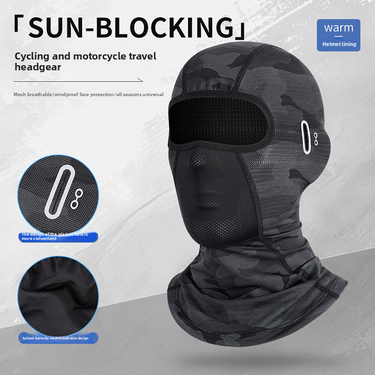 Summer Cycling Mask Breathable Mesh Embossed Quick-Dry Cooling Full Face Sunshade Motorcycle Helmet Liner_autovado.com