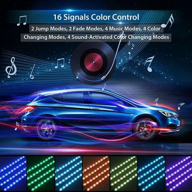 Car LED 12 Lights Colorful Sound Drag Four 48SMD Music With Remote Control USB Foot Atmosphere Light RGB_autovado.com