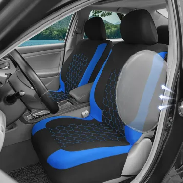 5 Seats Football Embroidery Polyester Fabric Honeycomb Seat Covers Universal Fit Most Car Suv Truck_autovado.com