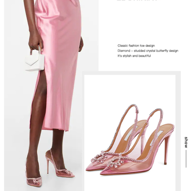 Female Fashion Rhinestone Flash Piece Temperament Beautiful Wedding Shoes Female Pointed Heels After Empty Sandals_autovado.com