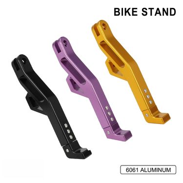 Universal Motorcycle Side Stand Adjustable Kickstand For Custom Bike Modifications - Black/Gold/Purple (32x8x3cm)_autovado.com