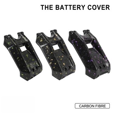 Universal Motorcycle Carbon Fiber Battery Cover - Lightweight Floral Design For Custom Bike Styling (Black/Green, Black/Gold, Black/Purple)_autovado.com