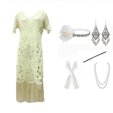 1920 vintage dress prom party Gatsby evening dress sequined performance costume drop shipping_autovado.com