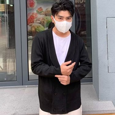 Men's Clothing fashion young men's cardigan V neck knitted sweater jacket autumn and winter style all match solid color large size tops_autovado.com