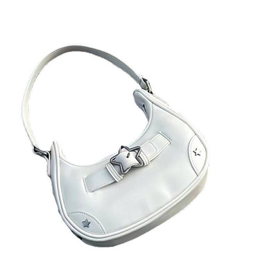 New Baguette Bag For Women Trendy Y2K Underarm Bag Popular PU Leather Star Clasp Shoulder Bag_autovado.com