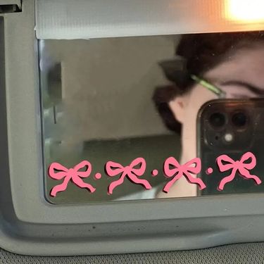 Car Sticker, Small Bow Carving Technique, Makeup Rearview Mirror, Car Body, Window Decoration Sticker_autovado.com