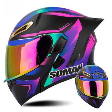 Double lens visor helmet four seasons riding warm safety helmet_autovado.com