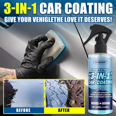 Ryekew 3-in-1 Car Agent Quick Paint Surface Glass Hand Spray Wax Micro Coating Crystal_autovado.com