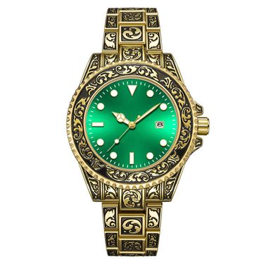 Fashion New luminous calendar men's watches men's watches retro carved art watches_autovado.com