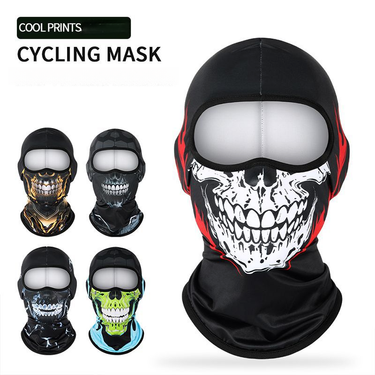 Ruidong Halloween Quirky Personality Skull Full Ice Silk Breathable Dustproof Pullover Hat Cycling Face Mask_autovado.com