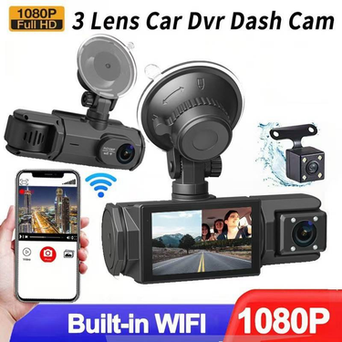 High Definition 1080P Driving Recorder With Three Lenses And Simultaneous Display, Equipped With Reverse Image, Mobile WIFI, Car DVR_autovado.com