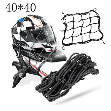 Motorcycle 40x40cm fuel tank cover modification tailbox fixed strap electric vehicle helmet net pocket_autovado.com