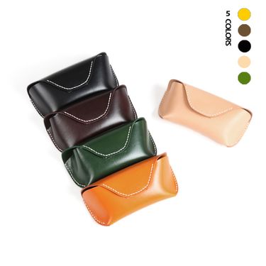 Unisex Leather glasses case cowhide sunglasses case high-grade vintage handmade glasses bag_autovado.com