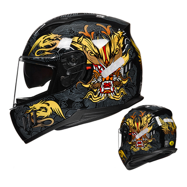 Motorcycle helmet Motorcycle helmet Men's and women's double lenses full helmet riding Full face helmet_autovado.com