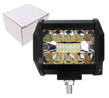 AUTOPALS LED Light Bar 4-Inch Spot Flood Combo 2PCS Triple Row Work Driving Fog Lamp For Motorcycle Truck ATV UTV Boat Forklift-White & Yellow Light_autovado.com