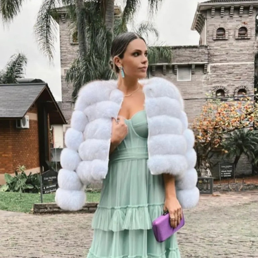 Women's Fur Coat Imitation Fox Fur Splicing Winter Thickened Warm Long-sleeved Short Fur Coat_autovado.com