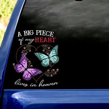 20x20cm butterfly is a big piece of my heart car sticker car window motorcycle computer wall decoration sticker_autovado.com