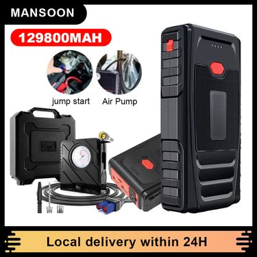 12V Jumper Tire Air Pump Booster Portable USB Car Emergency Starter Power Bank Phone Charger_autovado.com